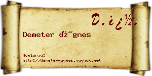 Demeter Ágnes névjegykártya