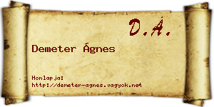 Demeter Ágnes névjegykártya