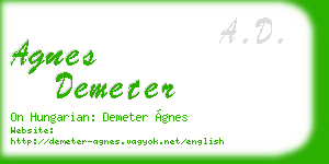 agnes demeter business card